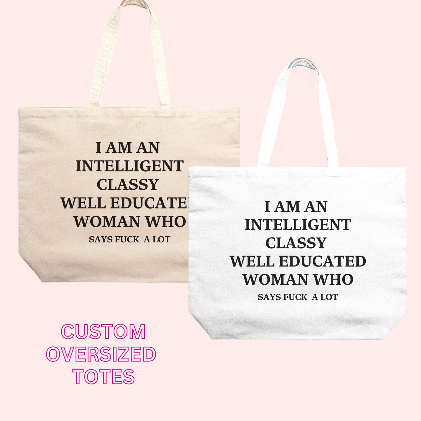 Sarcastic Funny Oversized Tote Bag Natural 100% Cotton Shopping Shoulder Bag Mental Health Fun Joke Gift Idea Tote Bag for Errands