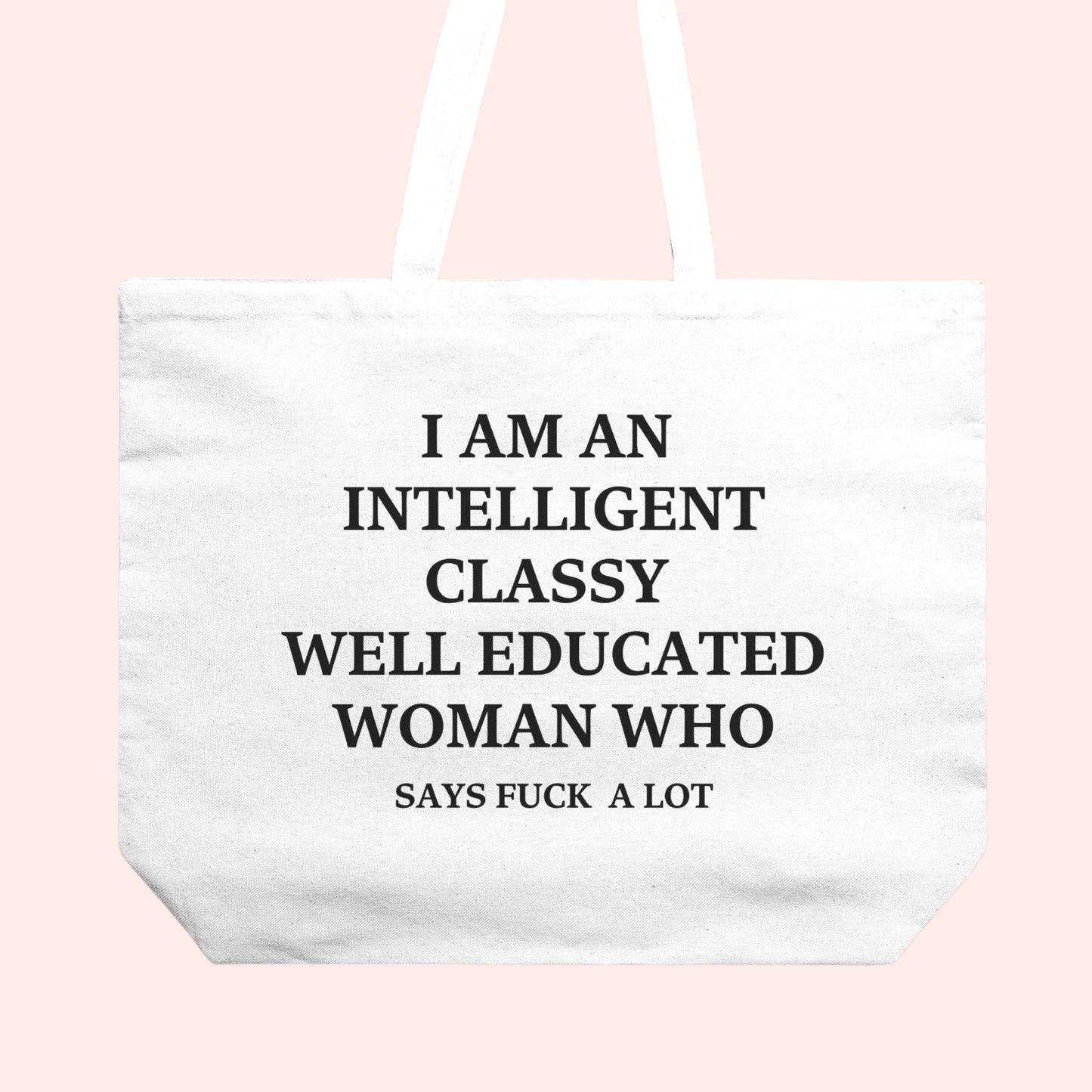 Sarcastic Funny Oversized Tote Bag Natural 100% Cotton Shopping Shoulder Bag Mental Health Fun Joke Gift Idea Tote Bag for Errands